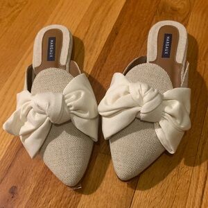 Margaux Women's Elegant Cream Mules with Bow